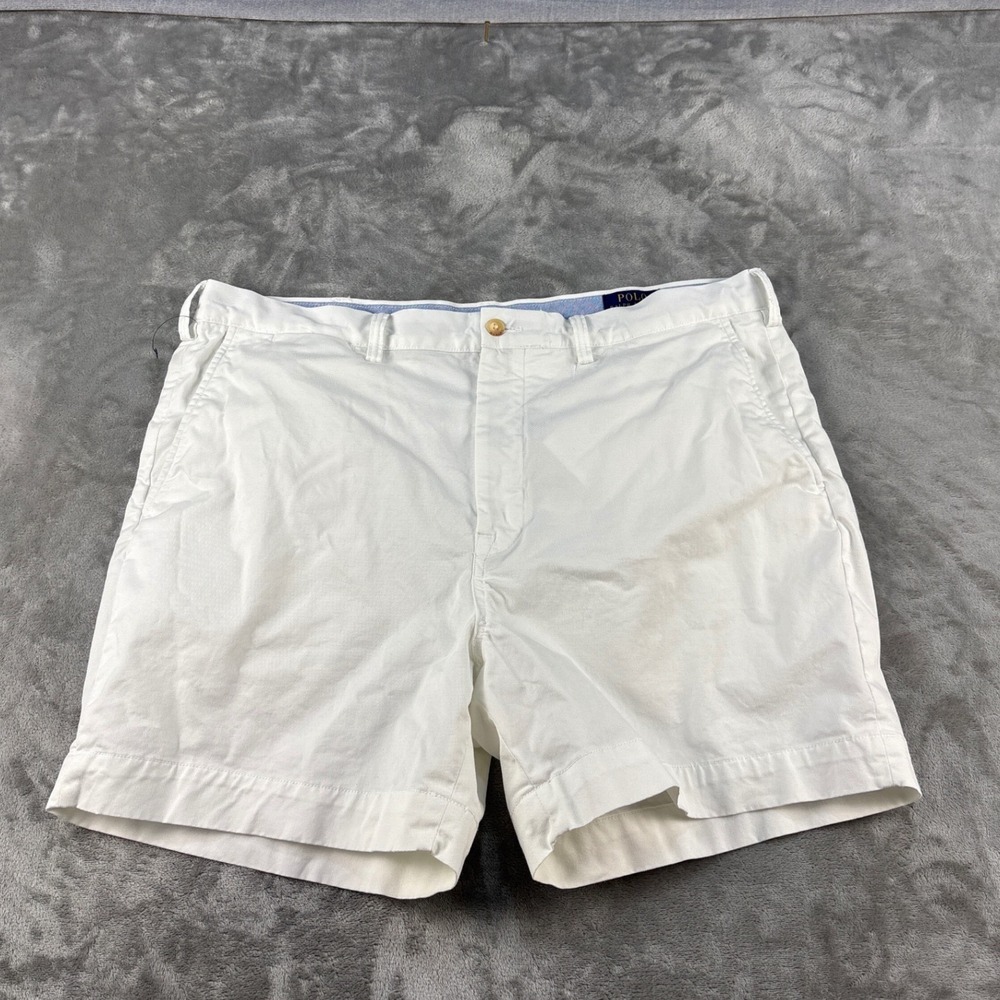 Polo Ralph Lauren Shorts Mens 38 Stretch Classic Fit White Chino Cotton EUC